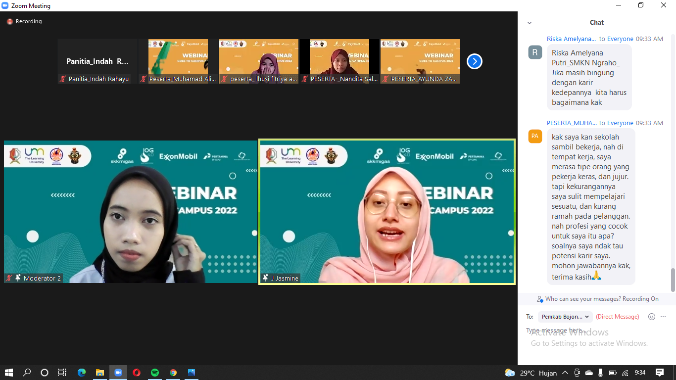 Pelajar Bojonegoro Ikuti Virtual Zoom Meeting Himabo Goes To Campus